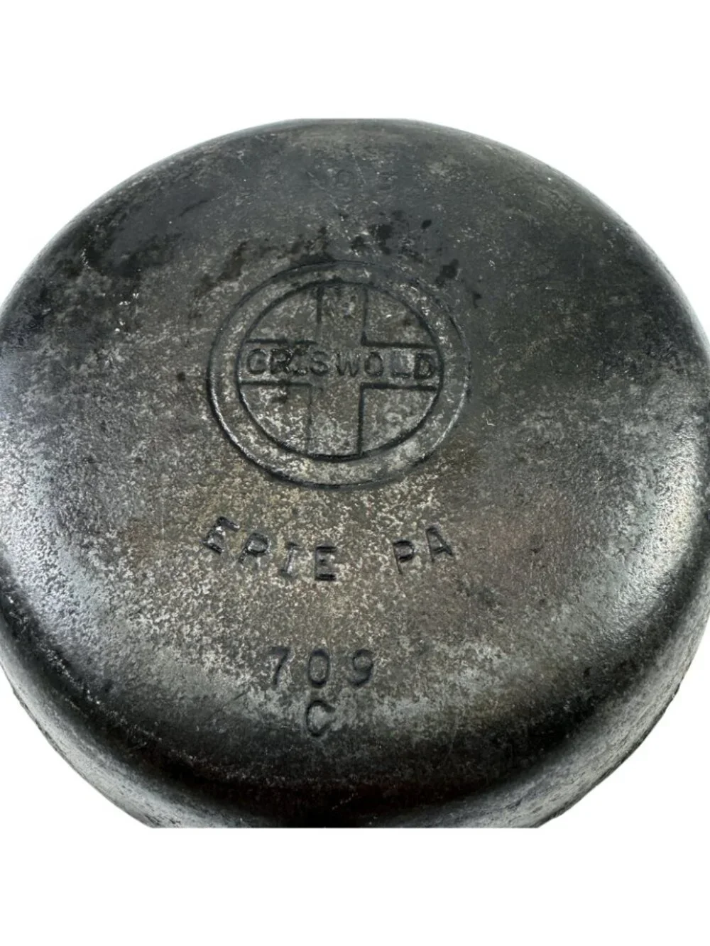 Small Griswold Cast Iron Skillet 3 Erie PA 709 C Vintage 1930s Flat Frying Pan